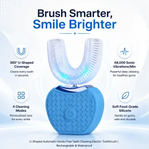U-Shaped Automatic Hands-Free Teeth Cleaning Electric Toothbrush