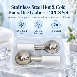 Stainless Steel Hot & Cold Facial Ice Globes–2PCS Set