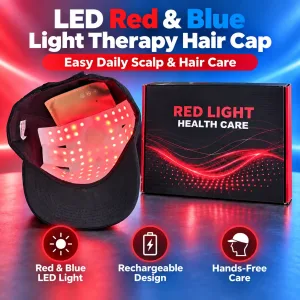 LED Red Blue Light Therapy Hair Cap