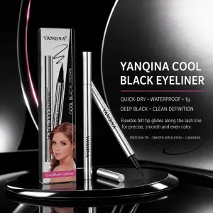YANQINA Cool Black Eyeliner Pen Waterproof Smudgeproof